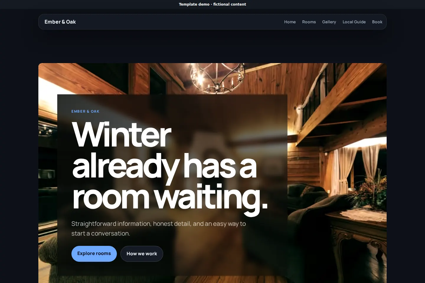 Ember & Oak template preview