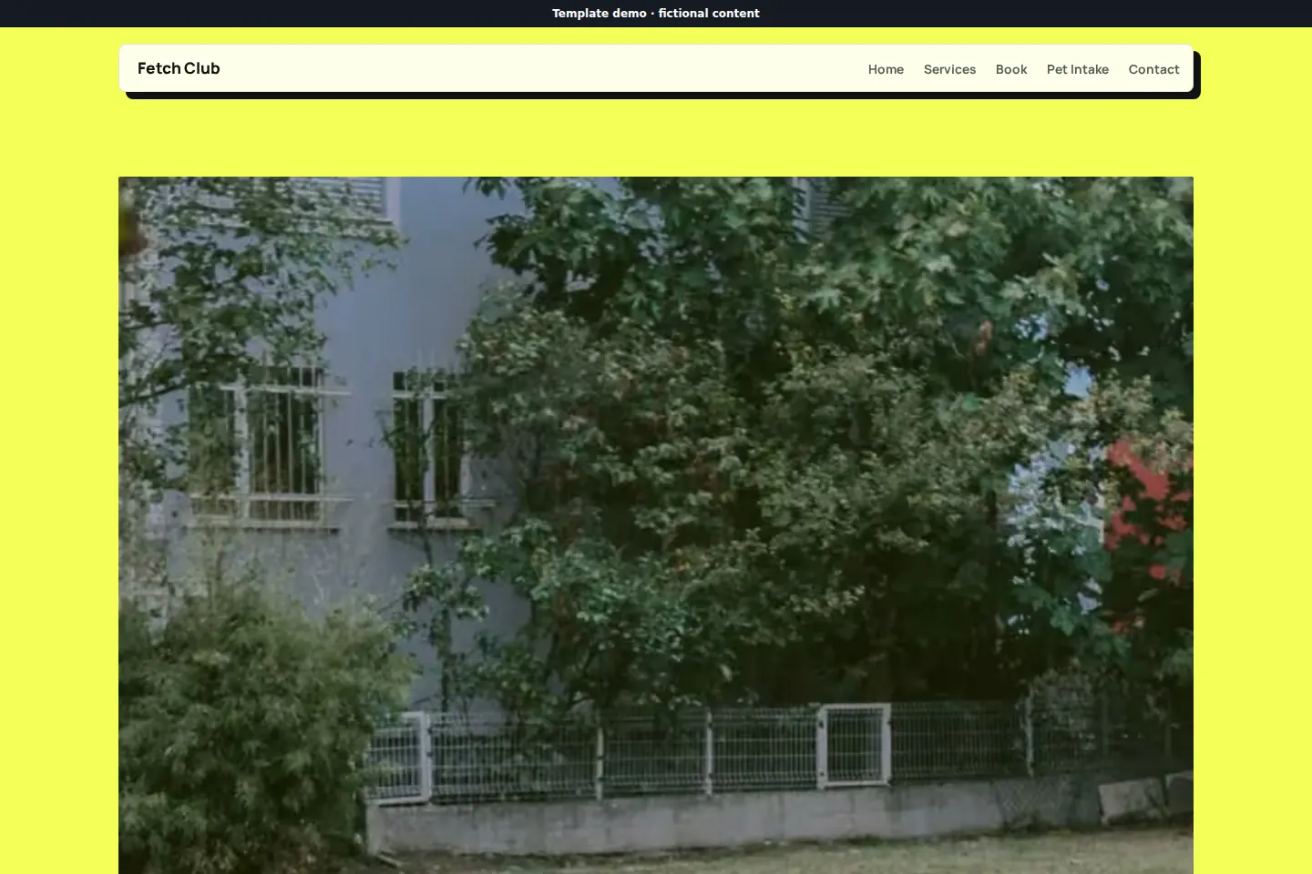 Fetch Club template preview