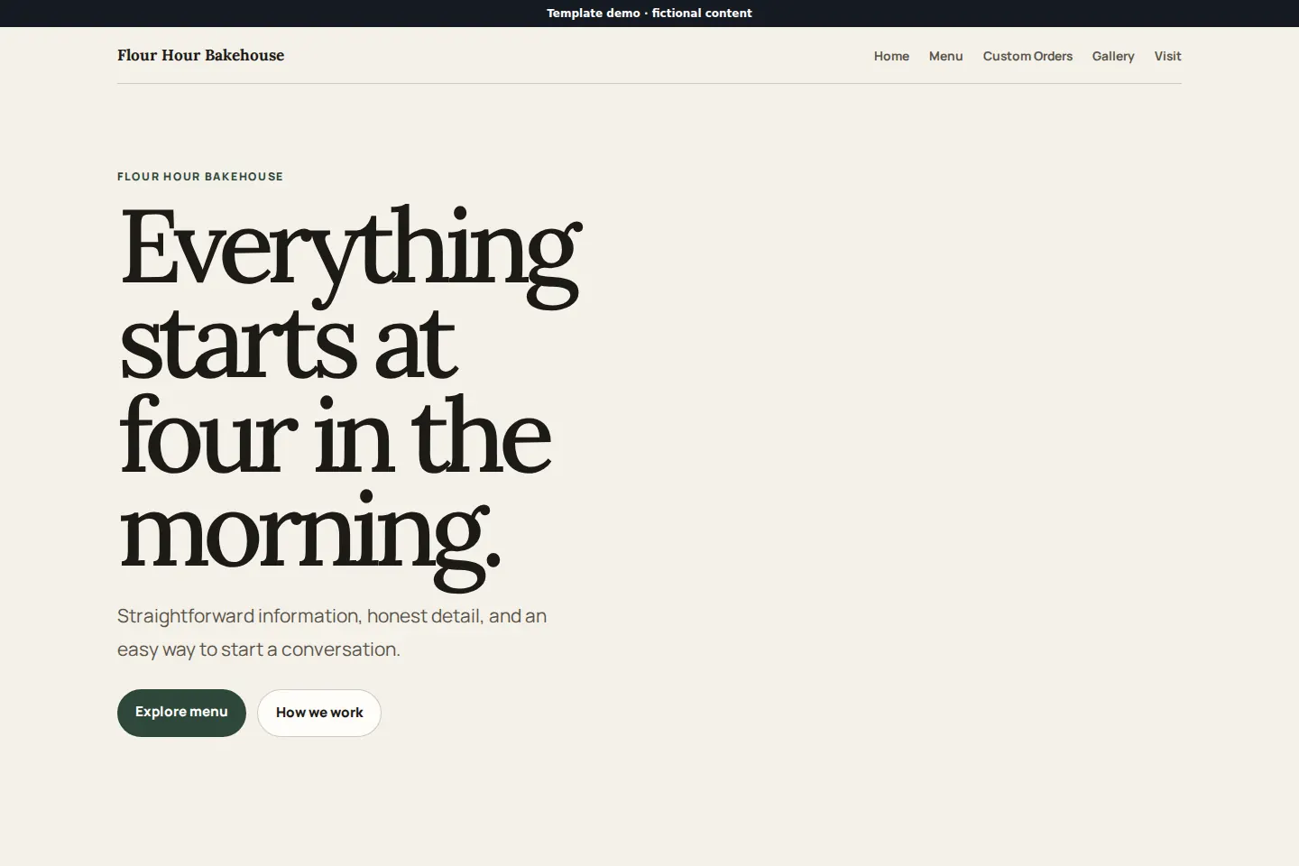 Flour Hour template preview