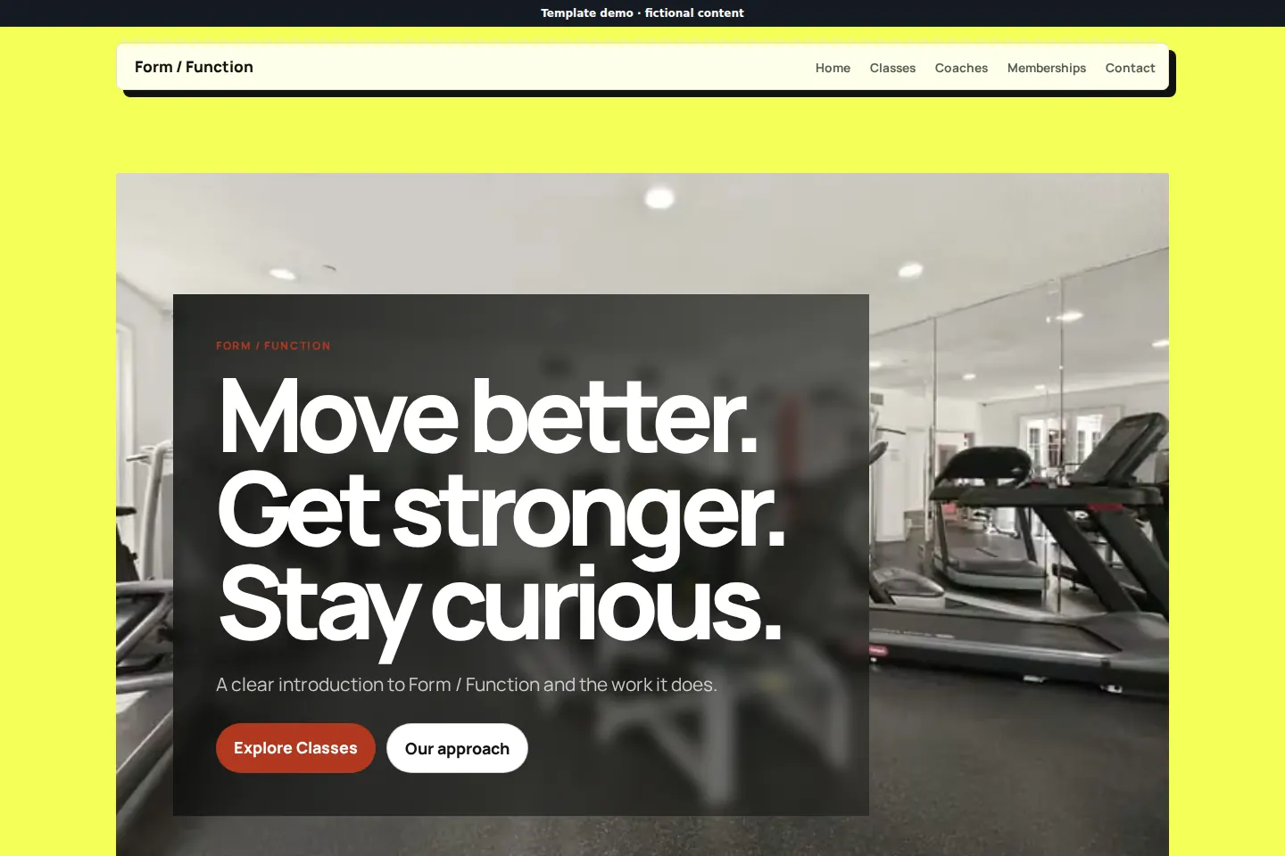 Form / Function template preview