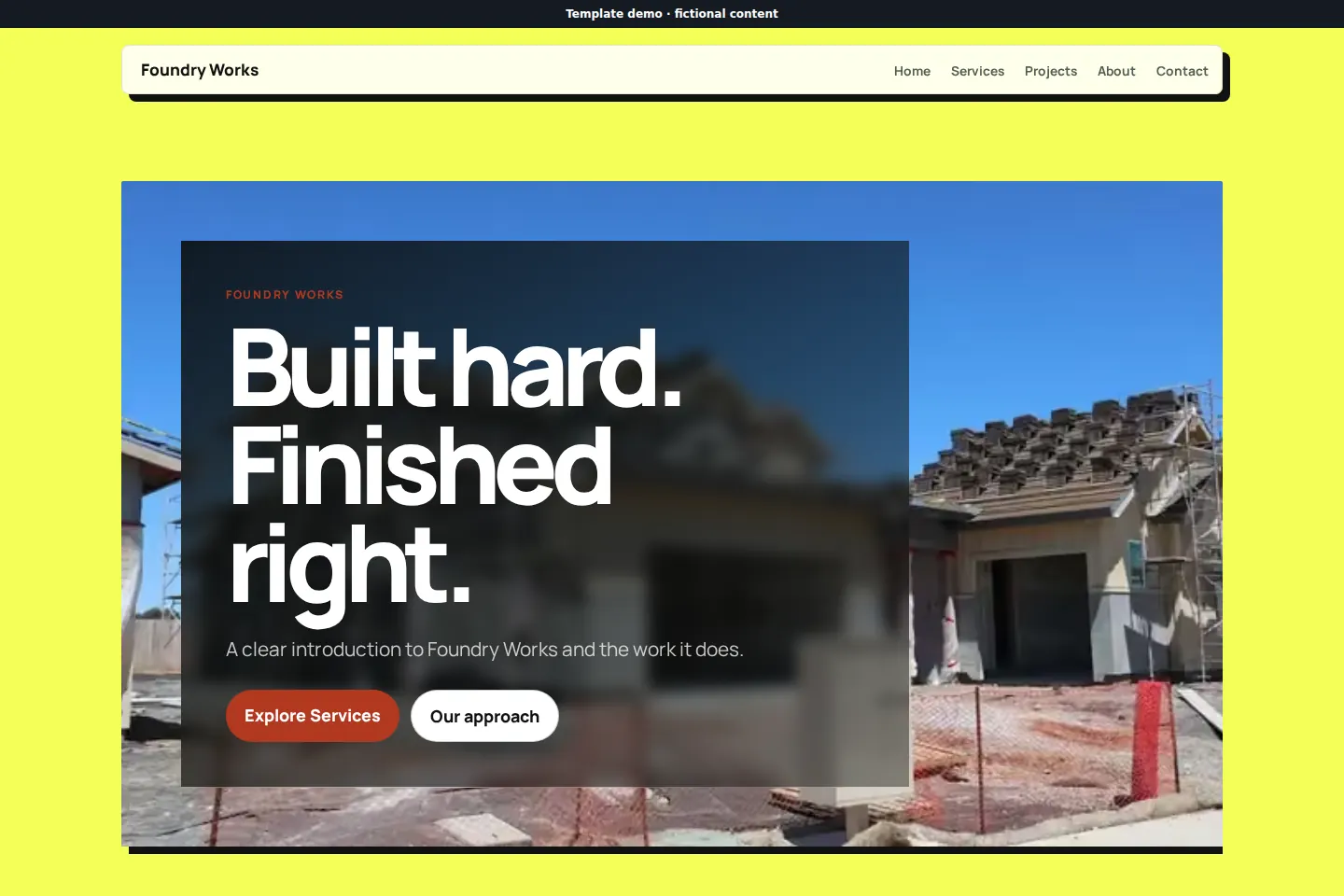 Foundry template preview