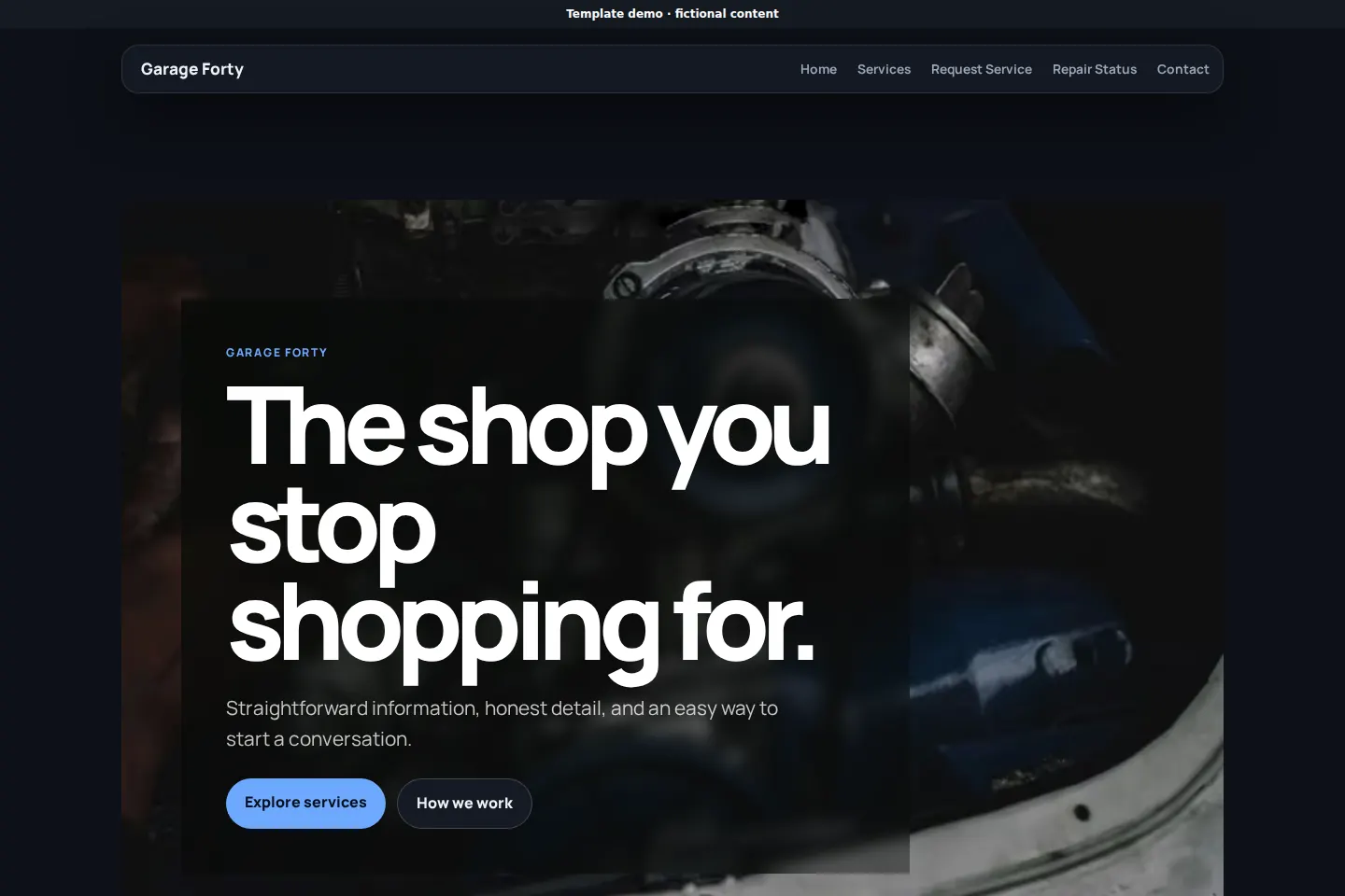 Garage Forty template preview