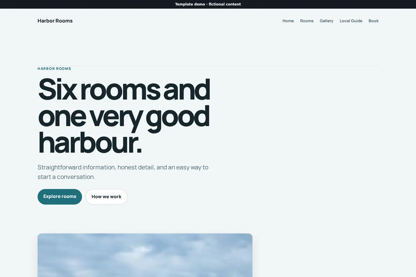 Harbor Rooms template preview