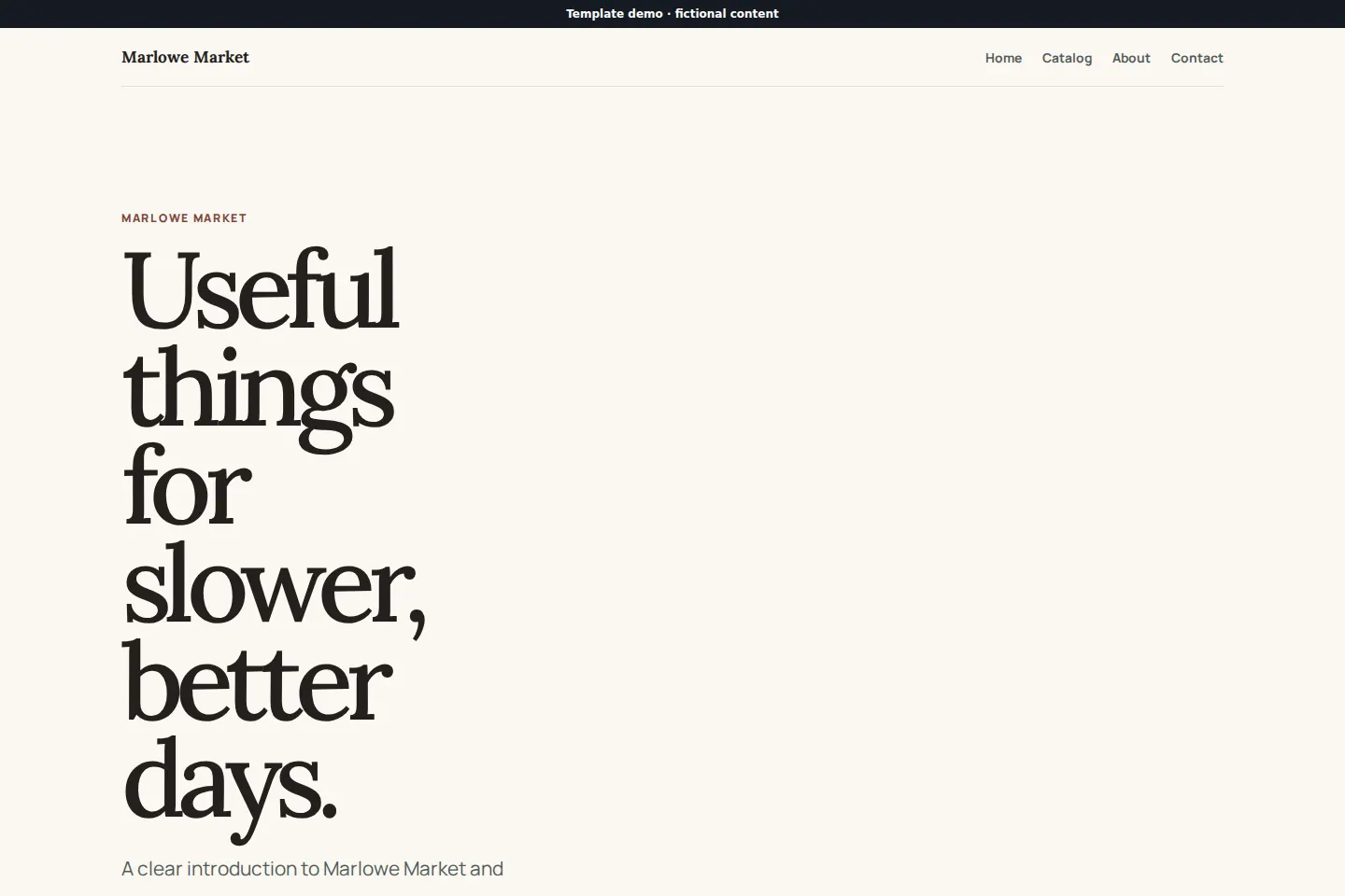 Marlowe Market template preview
