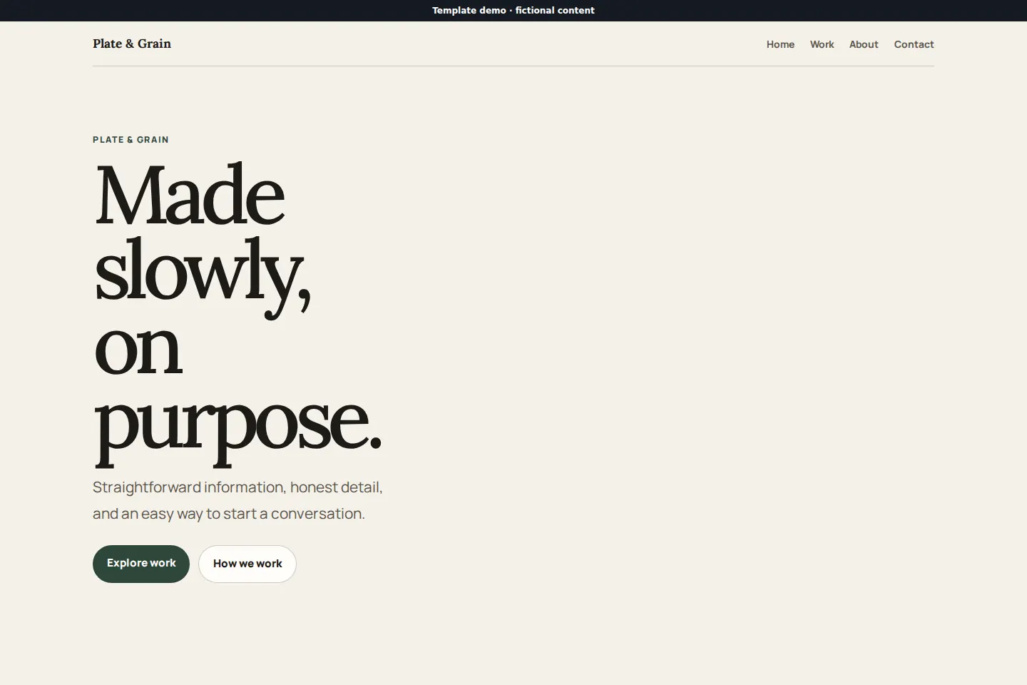 Plate & Grain template preview
