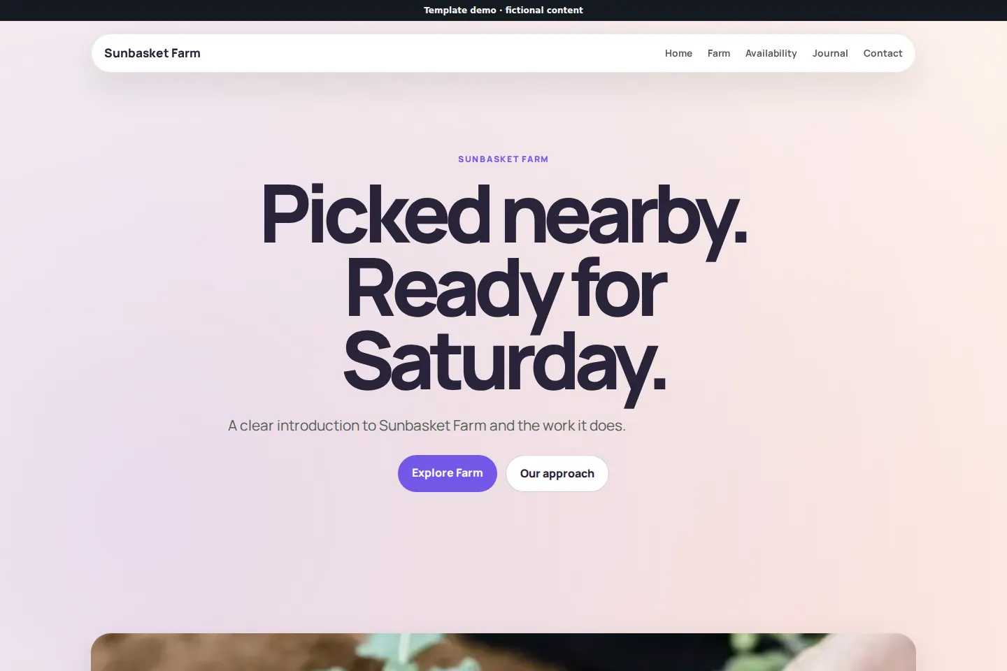 Sunbasket template preview